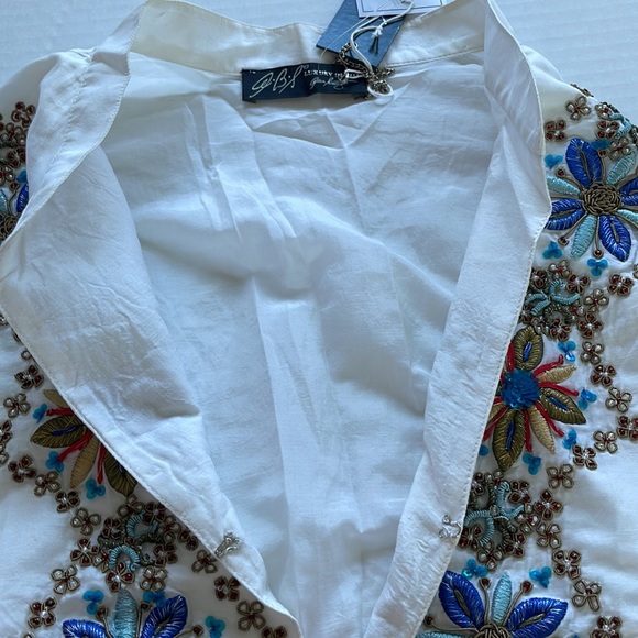 ABS by Allen Schwartz embroidered and beaded tunic - Picture 6 of 10